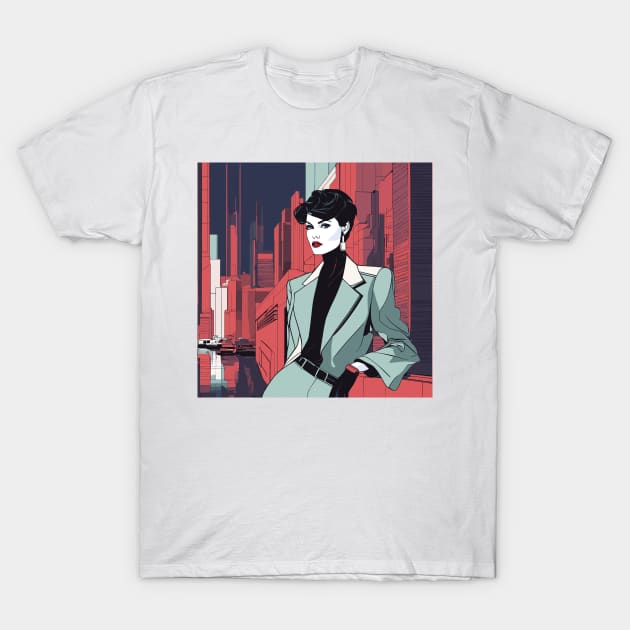 Urban Empower Art Deco 80s Patrick Nagel T-Shirt T-Shirt by di-age7